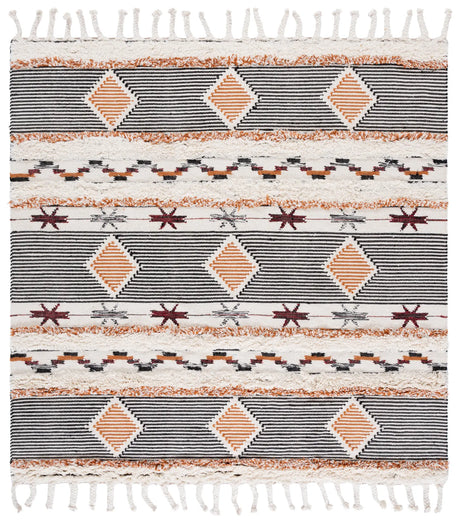 Safavieh Kenya 7'-0" x 7'-0" Rug in Ivory / Black-Orange