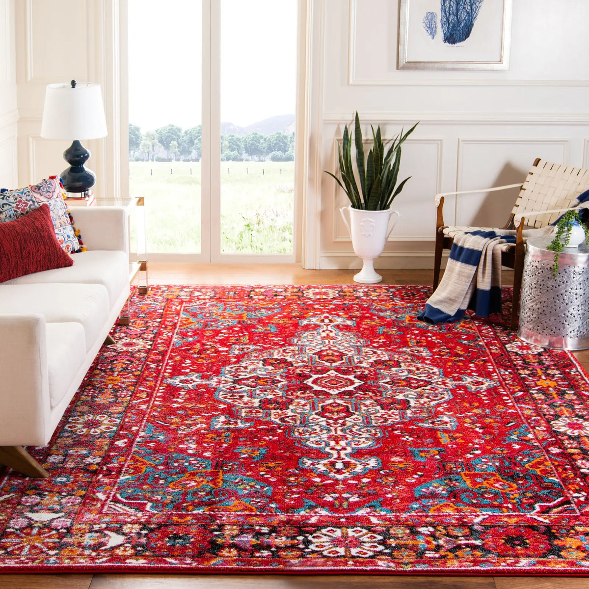 Safavieh Vintage Hamadan 10'-6" x 14'-0" Rug in Red / Multi