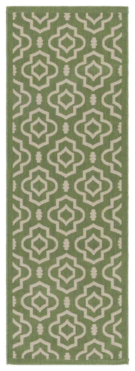 Safavieh Courtyard 2'-3" x 10'-0" Rug in Green / Beige