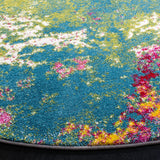 Safavieh Watercolor 5'-3" x 5'-3" Rug in Green / Fuchsia