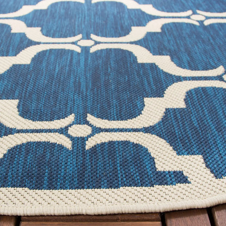 Safavieh Courtyard 5'-3" x 5'-3" Rug in Navy / Beige
