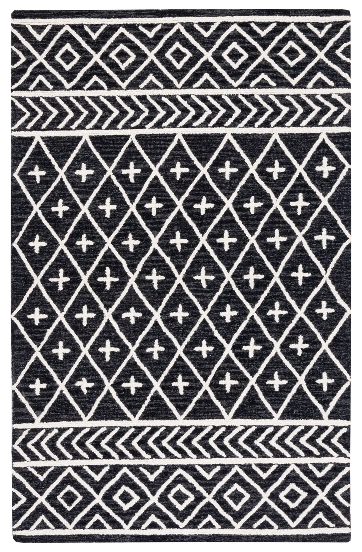 Safavieh Metro 4'-0" x 6'-0" Rug in Black / Ivory