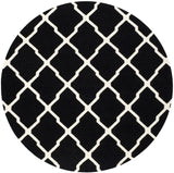Safavieh Dhurries 6'-0" x 6'-0" Rug in Black / Ivory