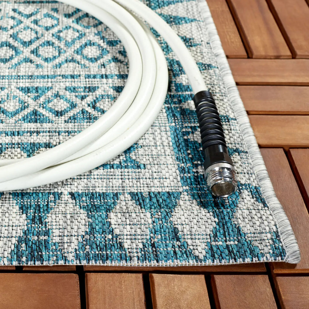 Safavieh Courtyard 6'-7" x 9'-6" Rug in Blue / Grey