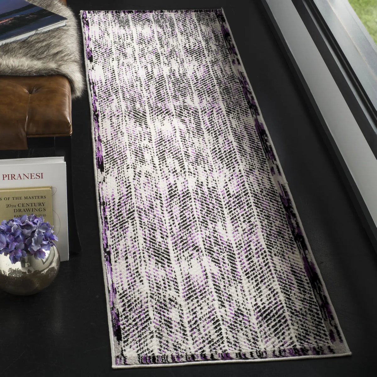 Safavieh Skyler 2'-0" x 8'-0" Rug in Grey / Purple