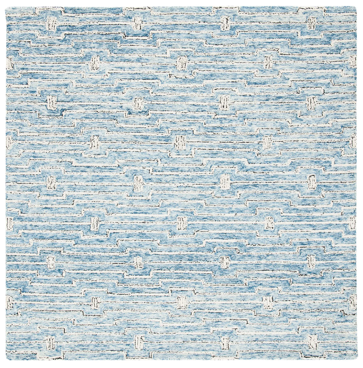 Safavieh Micro-Loop 5'-0" x 5'-0" Rug in Light Blue / Ivory