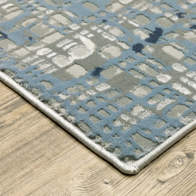 Oriental Weavers Sphinx Easton 011E3 Blue/Ivory Rugs - corner detail