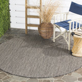 Safavieh Courtyard 10'-0" x 10'-0" Rug in Black / Beige