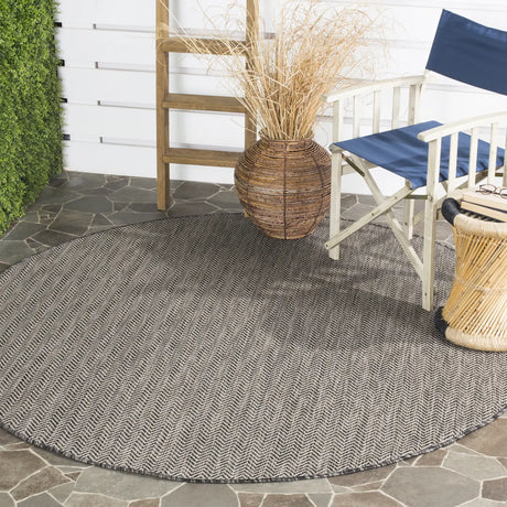 Safavieh Courtyard 10'-0" x 10'-0" Rug in Black / Beige