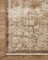 Loloi Sorrento Sor-03 Mocha/Multi Rug - corner on wood