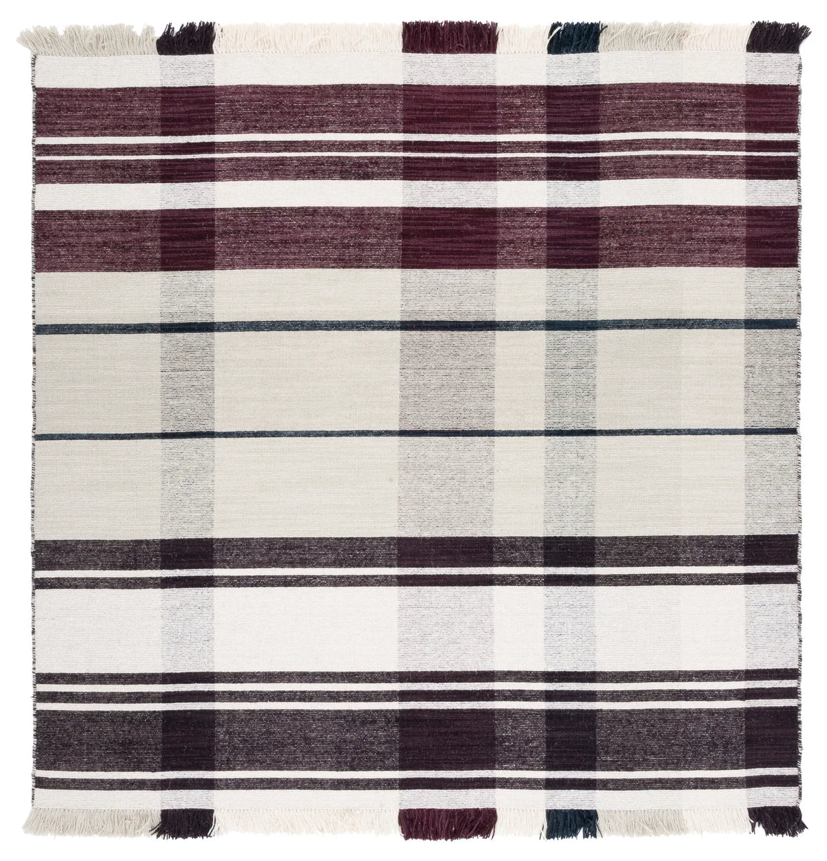 Safavieh Striped Kilim 6'-0" x 6'-0" Rug in Ivory / Grey