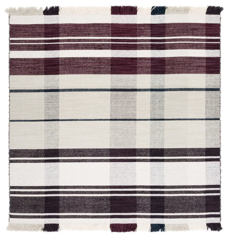 Safavieh Striped Kilim 6'-0" x 6'-0" Rug in Ivory / Grey