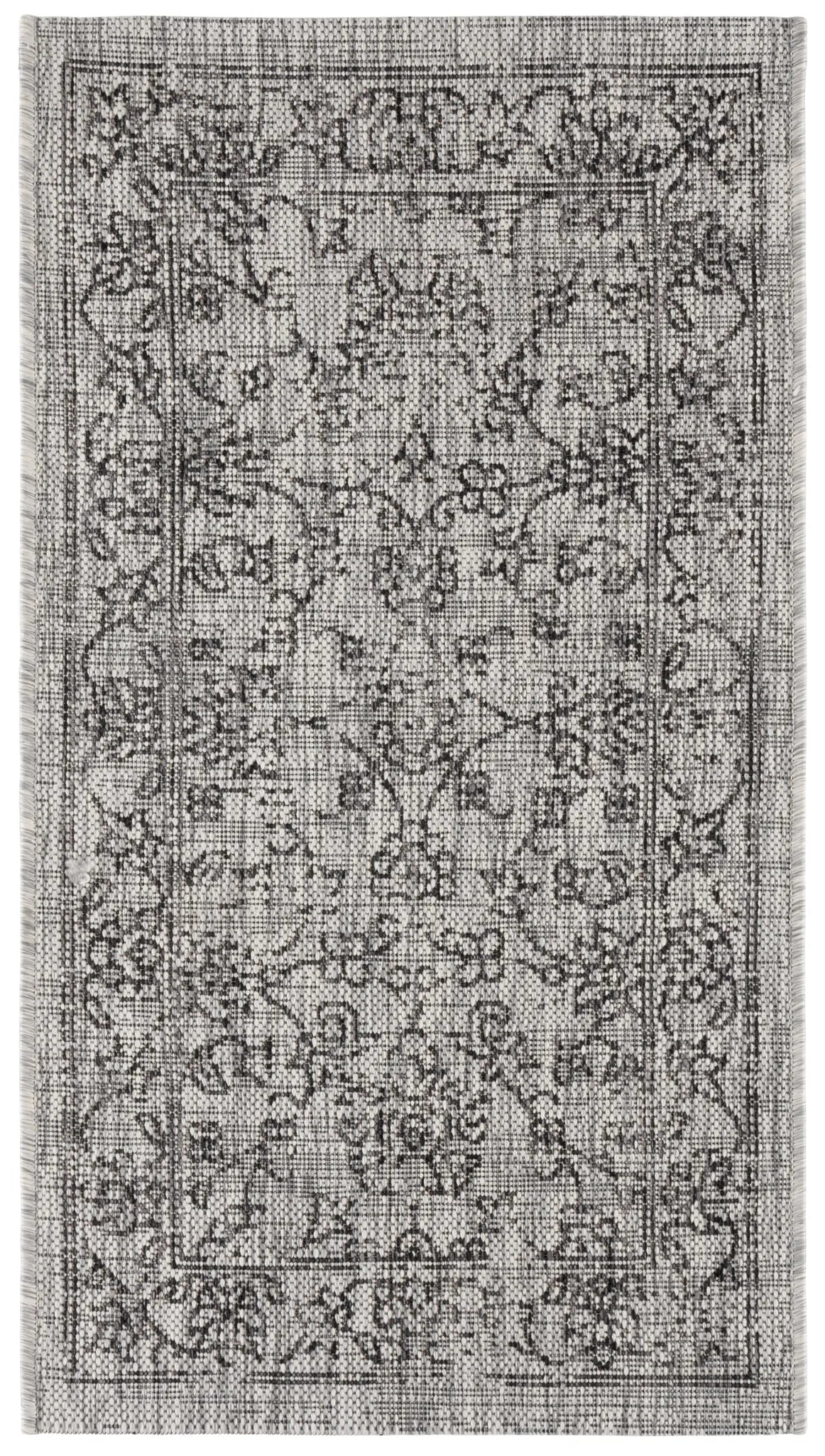 Safavieh Courtyard 2'-0" x 3'-7" Rug in Grey / Black