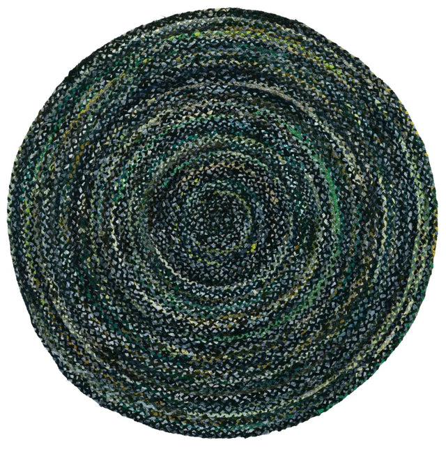 Safavieh Braided 6'-0" x 6'-0" Rug in Dark Green / Blue
