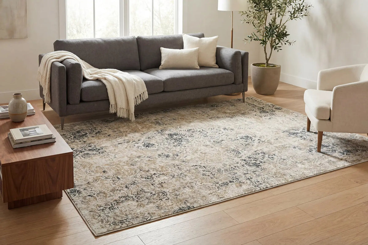 Dynamic Rugs Quartz 27040 Light Beige / Blue Rugs - Room