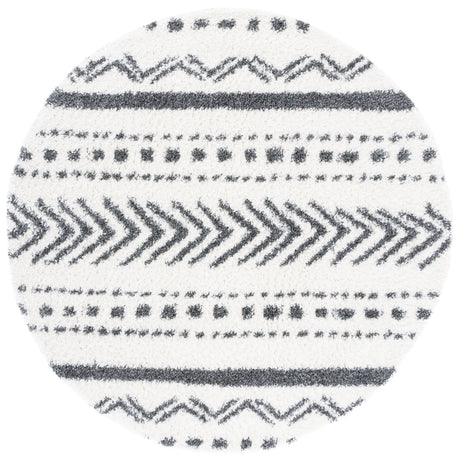 Safavieh Parma Shag 6'-7" x 6'-7" Rug in Ivory / Charcoal
