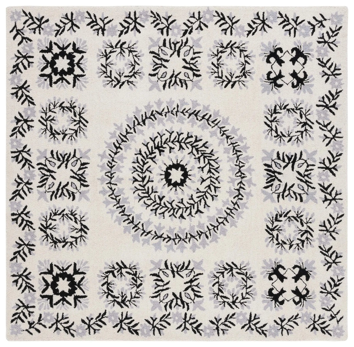 Safavieh Empire 6'-0" x 6'-0" Rug in Ivory / Black