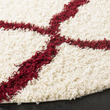 Safavieh Sgd-Dallas Shag 6'-0" x 6'-0" Rug in Ivory / Red