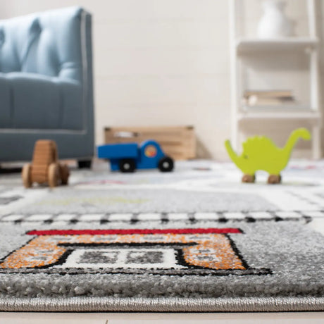 Safavieh Carousel Kids 100 4'-0" x 6'-0" Rug in Grey / Ivory