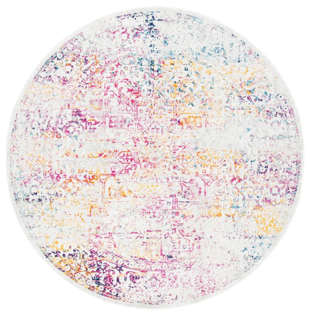 Safavieh Evoke 5'-3" x 5'-3" Rug in Ivory / Fuchsia