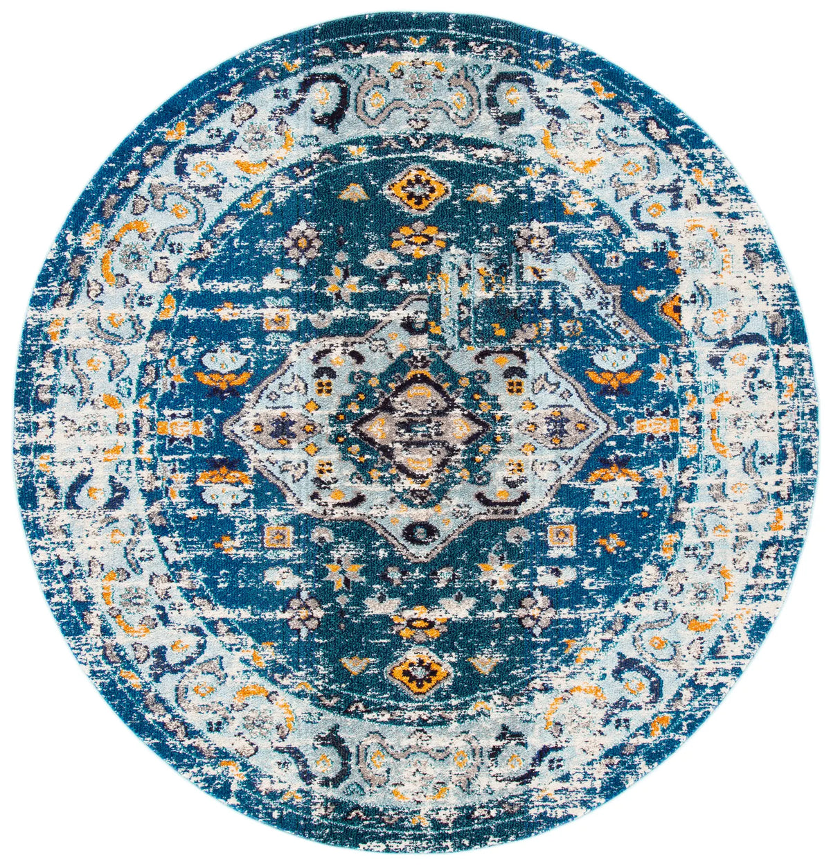 Safavieh Madison 6'-7" x 6'-7" Rug in Dark Blue / Light Blue