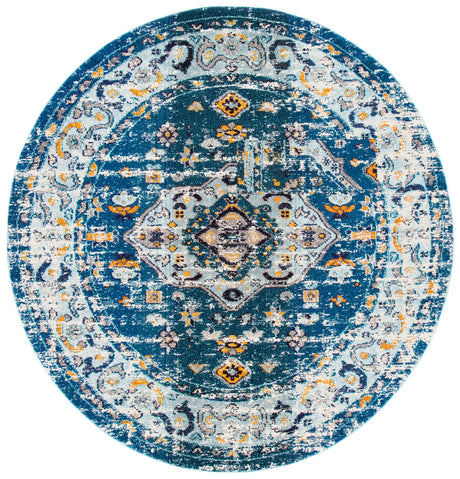 Safavieh Madison 6'-7" x 6'-7" Rug in Dark Blue / Light Blue