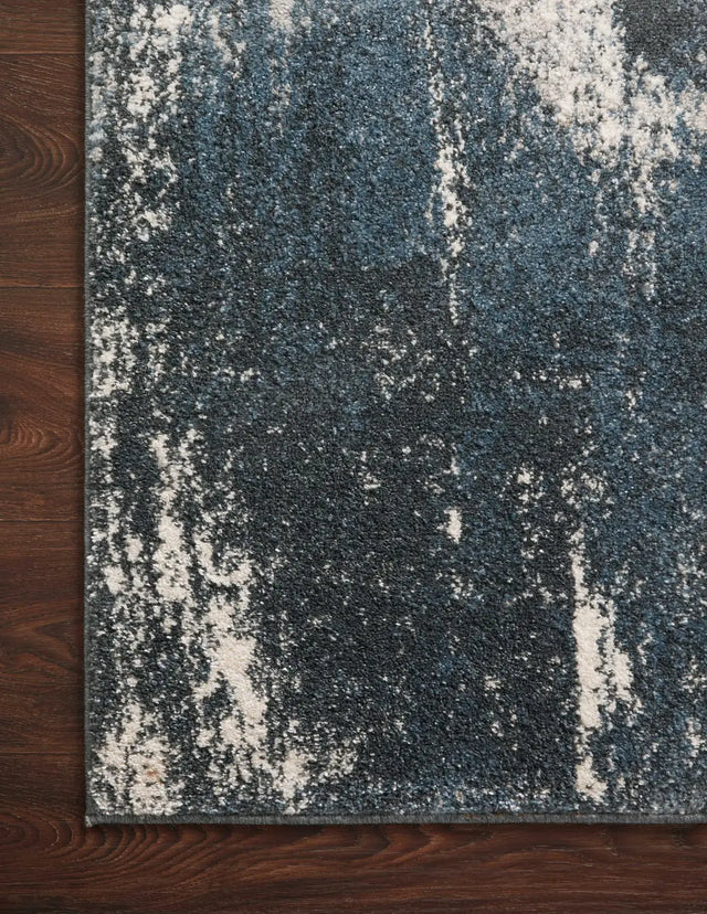 Loloi Spirit Spi-04 Indigo/Ivory Rugs - corner on wood