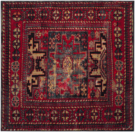 Safavieh Vintage Hamadan 6'-7" x 6'-7" Rug in Red / Multi