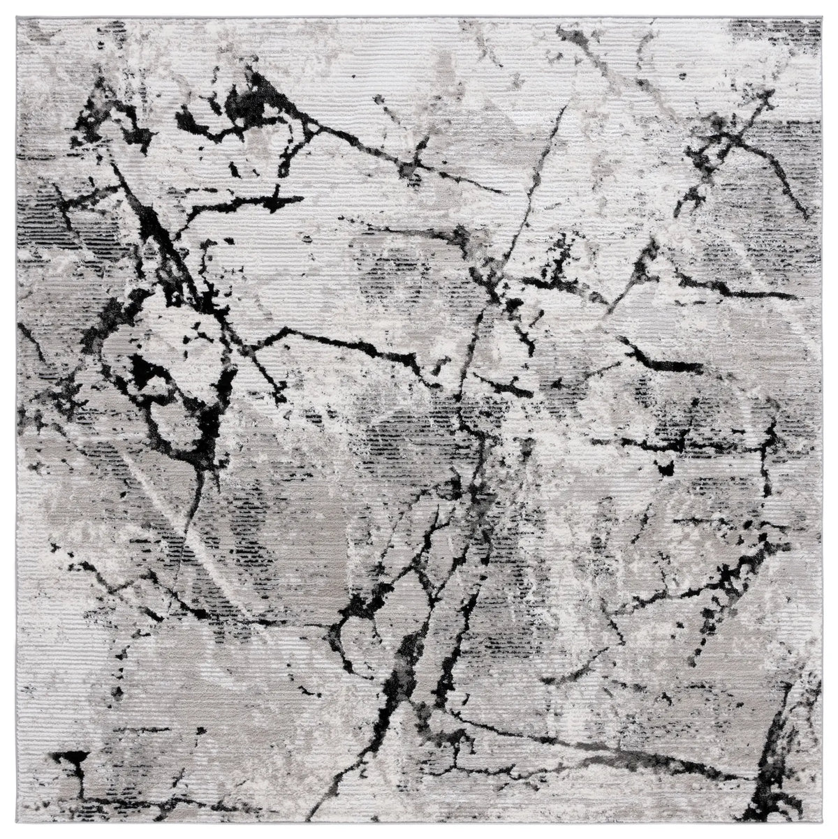 Safavieh Meadow 500 6'-7" x 6'-7" Rug in Grey / Black