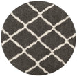 Safavieh Sgd-Dallas Shag 6'-0" x 6'-0" Rug in Dark Grey / Ivory