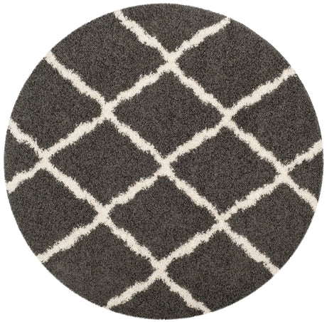 Safavieh Sgd-Dallas Shag 6'-0" x 6'-0" Rug in Dark Grey / Ivory