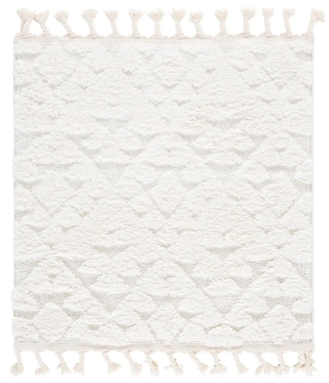 Safavieh Moroccan Tassel Shag 3'-0" x 3'-0" Rug in Ivory