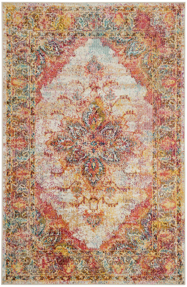 Safavieh Crystal 3'-0" x 5'-0" Rug in Cream / Rose