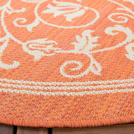 Safavieh Courtyard 5'-3" x 5'-3" Rug in Terracotta / Natural