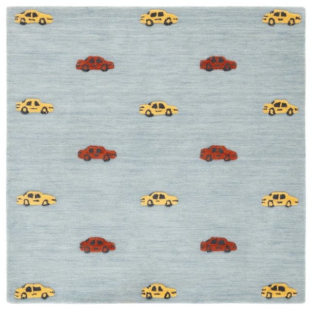Safavieh Safavieh Kids 5'-0" x 5'-0" Rug in Light Blue / Yellow