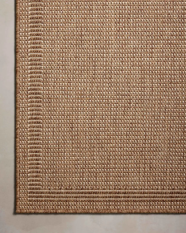 Loloi Merrick Mer-03 Natural/Oatmeal Rug - corner on wood