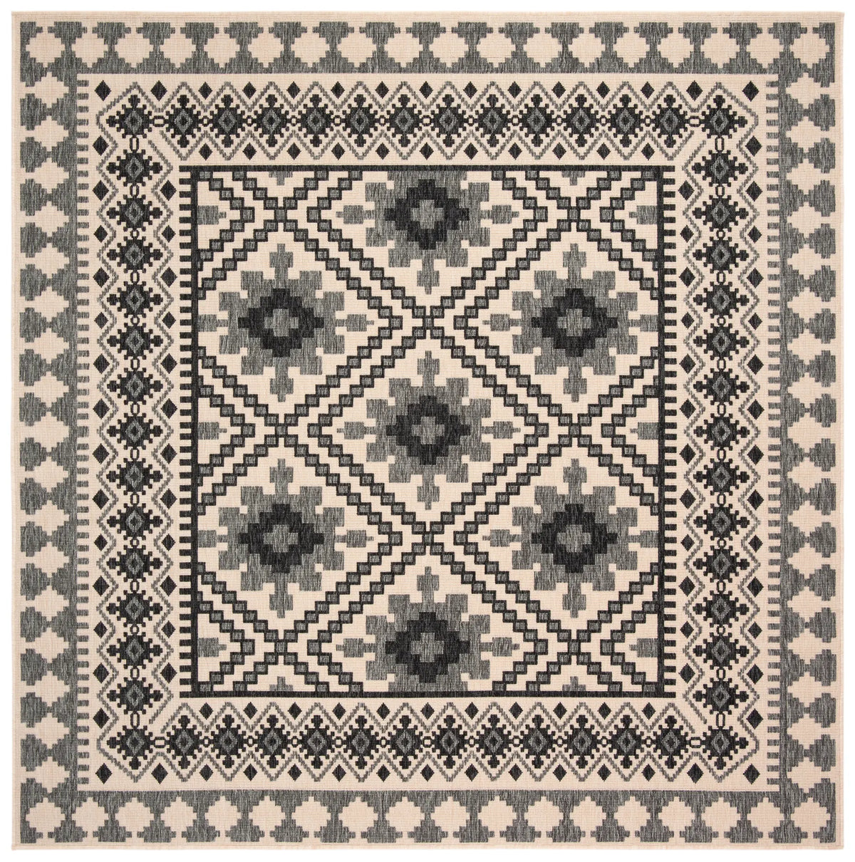 Safavieh Veranda 6'-7" x 6'-7" Rug in Ivory / Slate