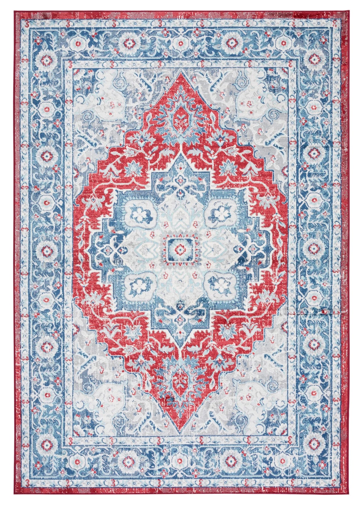 Safavieh Brentwood 4'-0" x 6'-0" Rug in Blue / Red