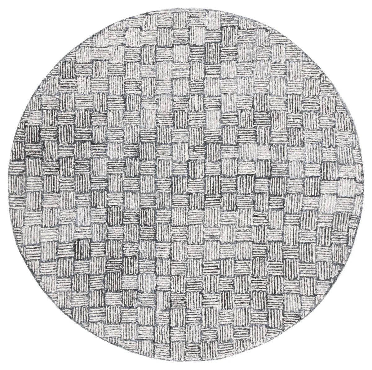 Safavieh Micro-Loop 5'-0" x 5'-0" Rug in Dark Grey / Ivory