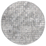Safavieh Micro-Loop 5'-0" x 5'-0" Rug in Dark Grey / Ivory