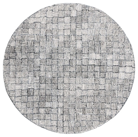 Safavieh Micro-Loop 5'-0" x 5'-0" Rug in Dark Grey / Ivory