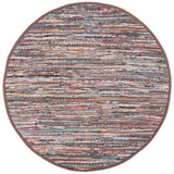 Safavieh Rag Rug 6'-0" x 6'-0" Rug in Rust / Multi