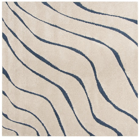Safavieh Florida Shag 6'-7" x 6'-7" Rug in Cream / Blue