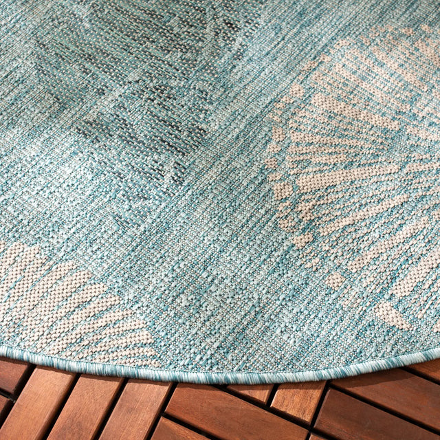 Safavieh Courtyard 6'-7" x 6'-7" Rug in Aqua / Cream