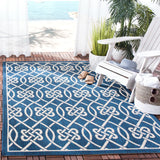 Safavieh Courtyard 5'-3" x 7'-7" Rug in Navy / Light Beige