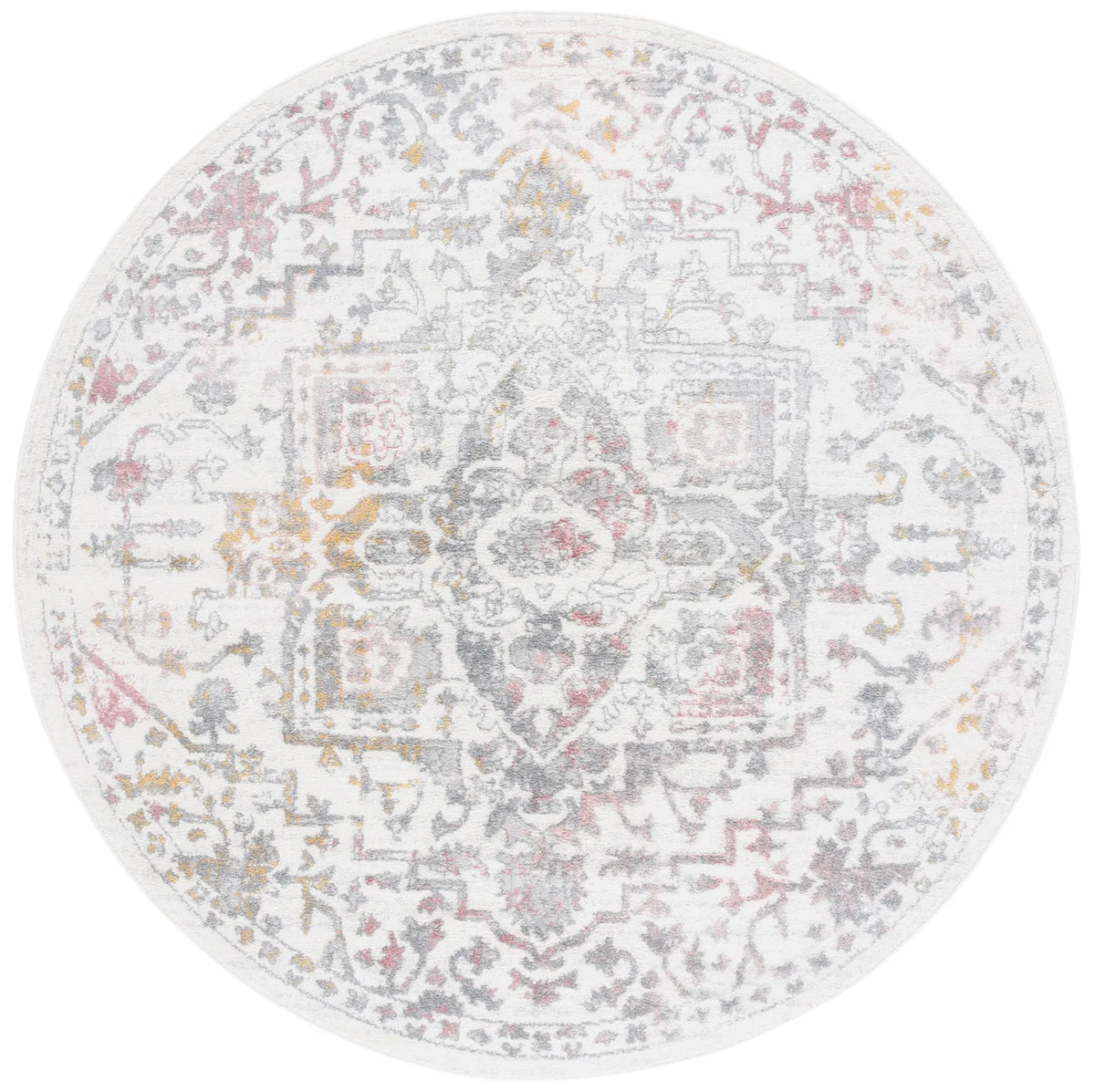 Safavieh Layla 6'-7" x 6'-7" Rug in Ivory Grey / Pink