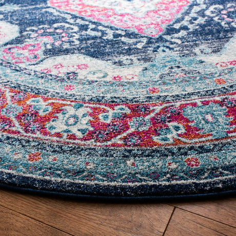 Safavieh Evoke 6'-7" x 6'-7" Rug in Navy / Fuchsia