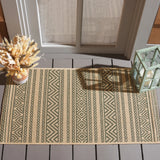 Safavieh Courtyard 2'-0" x 3'-7" Rug in Beige / Dark Green