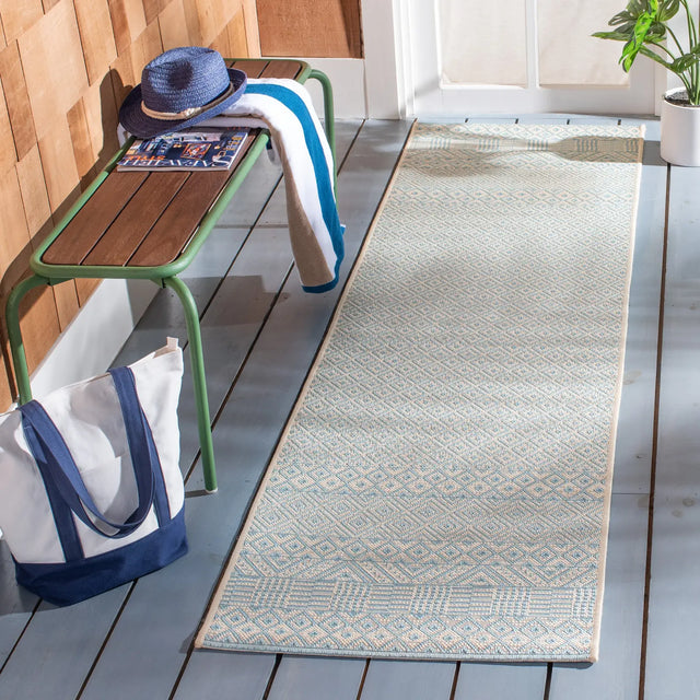 Safavieh Courtyard 2'-3" x 10'-0" Rug in Beige / Aqua