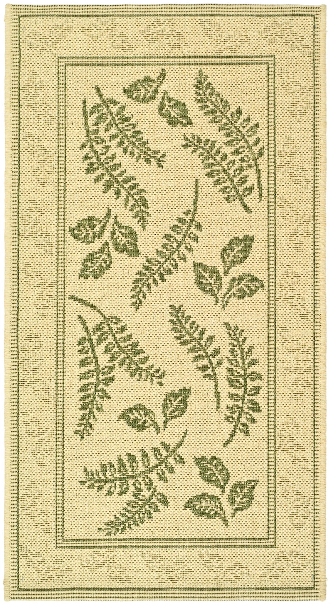 Safavieh Courtyard 2'-0" x 3'-7" Rug in Natural / Olive